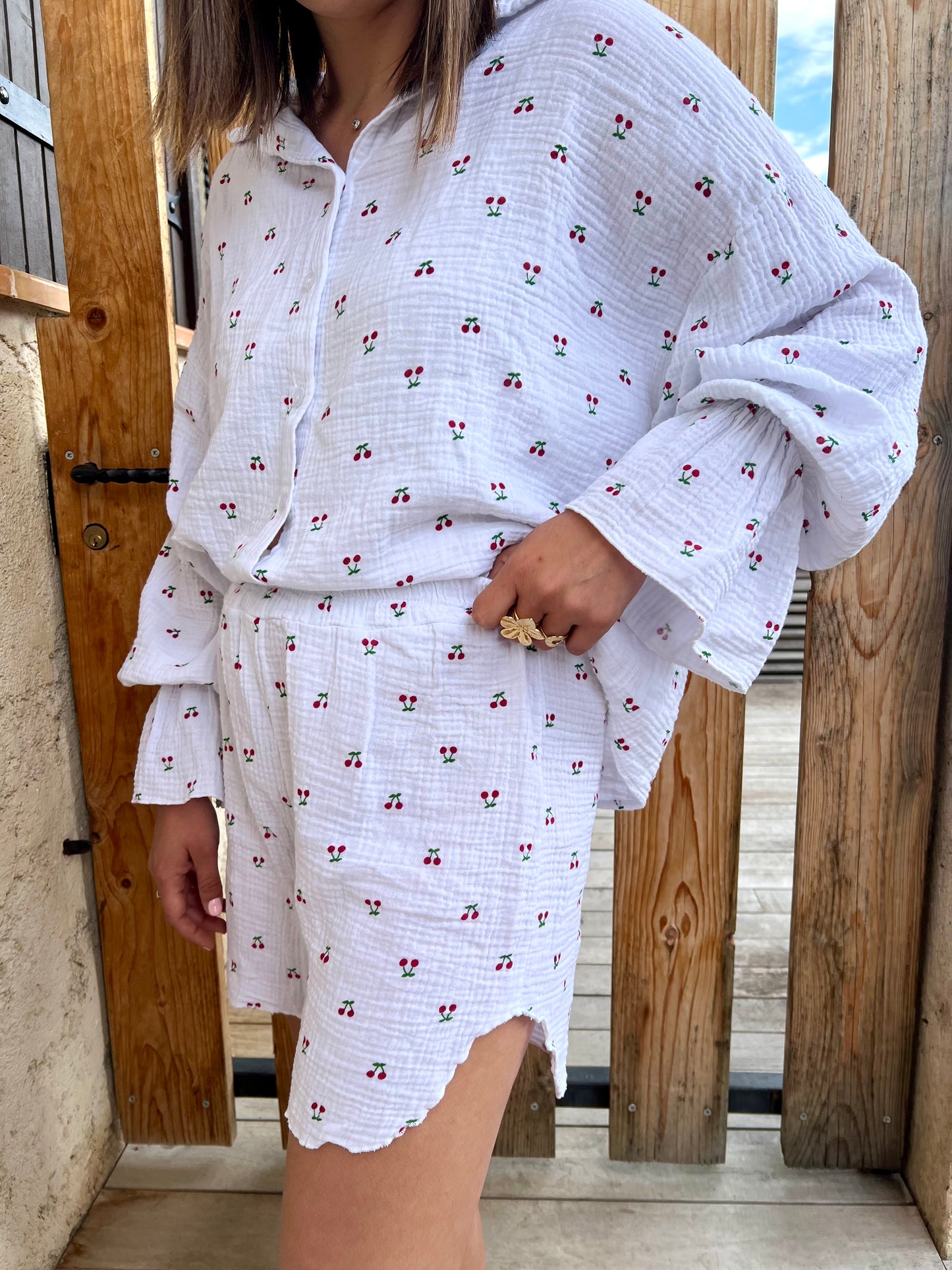 Short HAILEE en gaze de coton