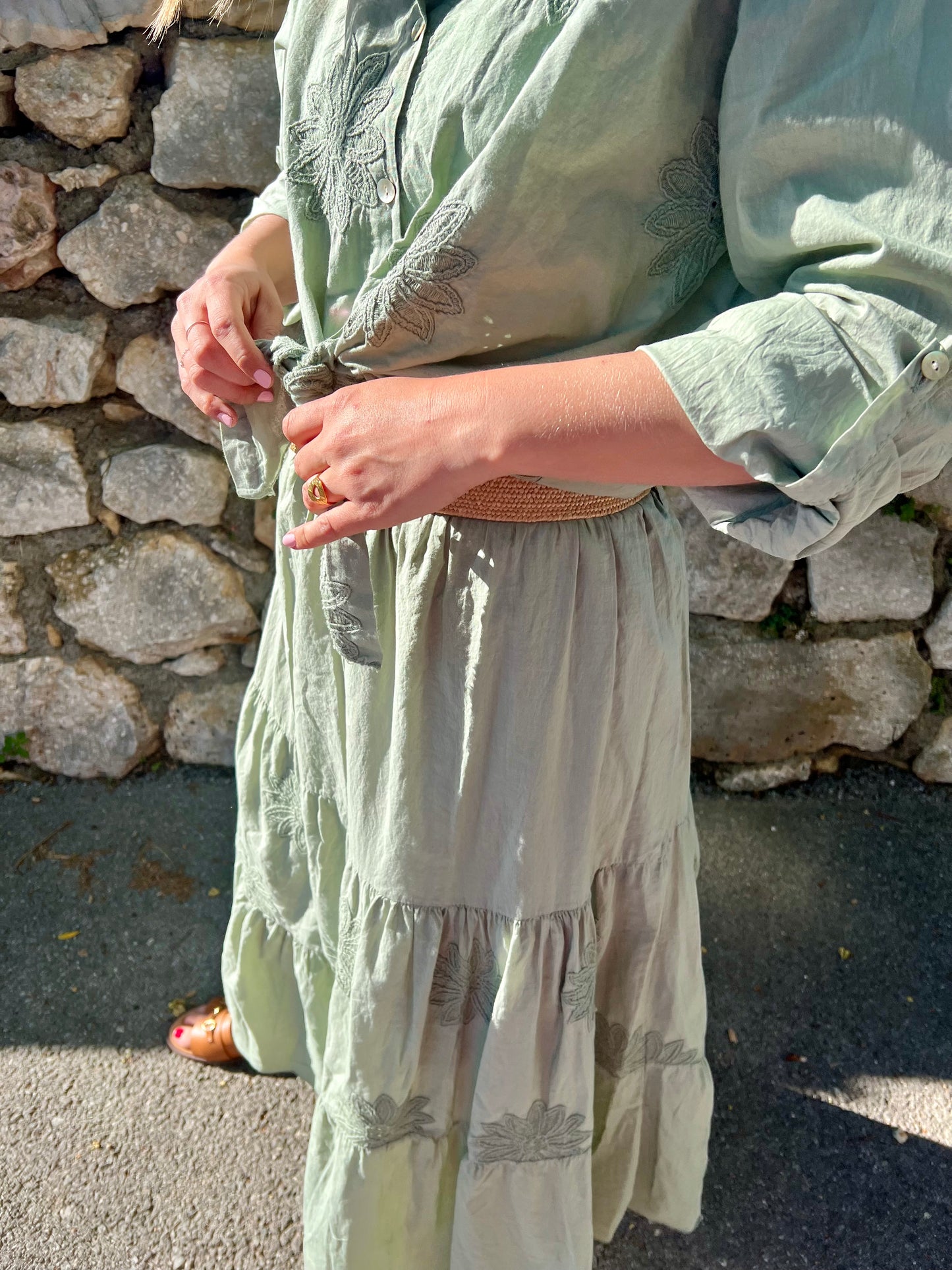 Chemise AGATHA broderie fleurs