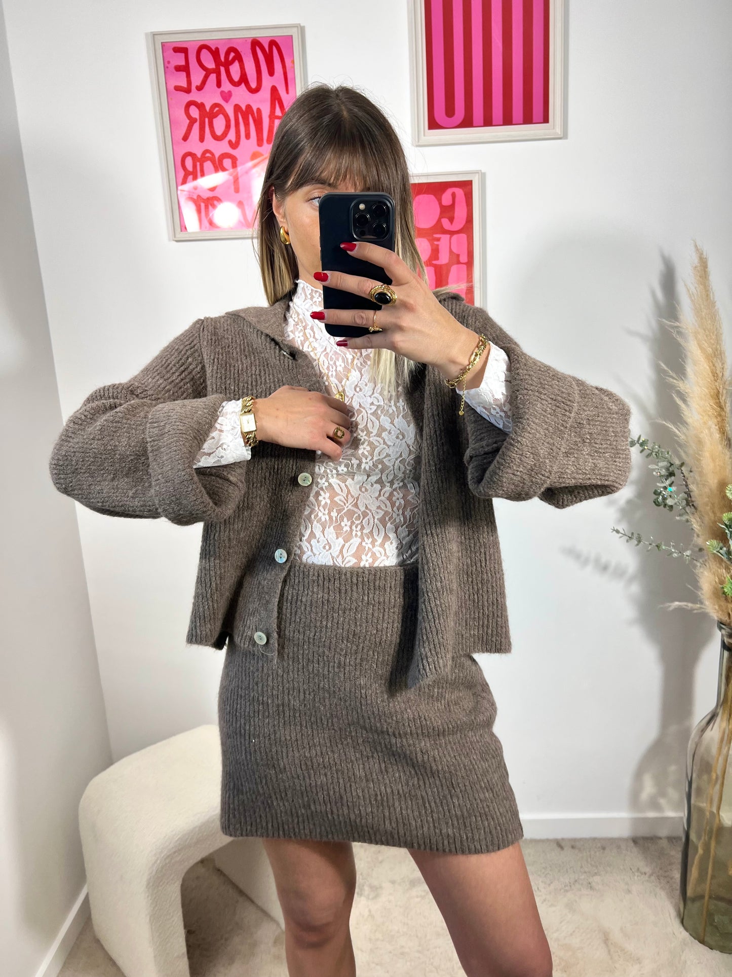 Alba Taupe - Ensemble En Maille