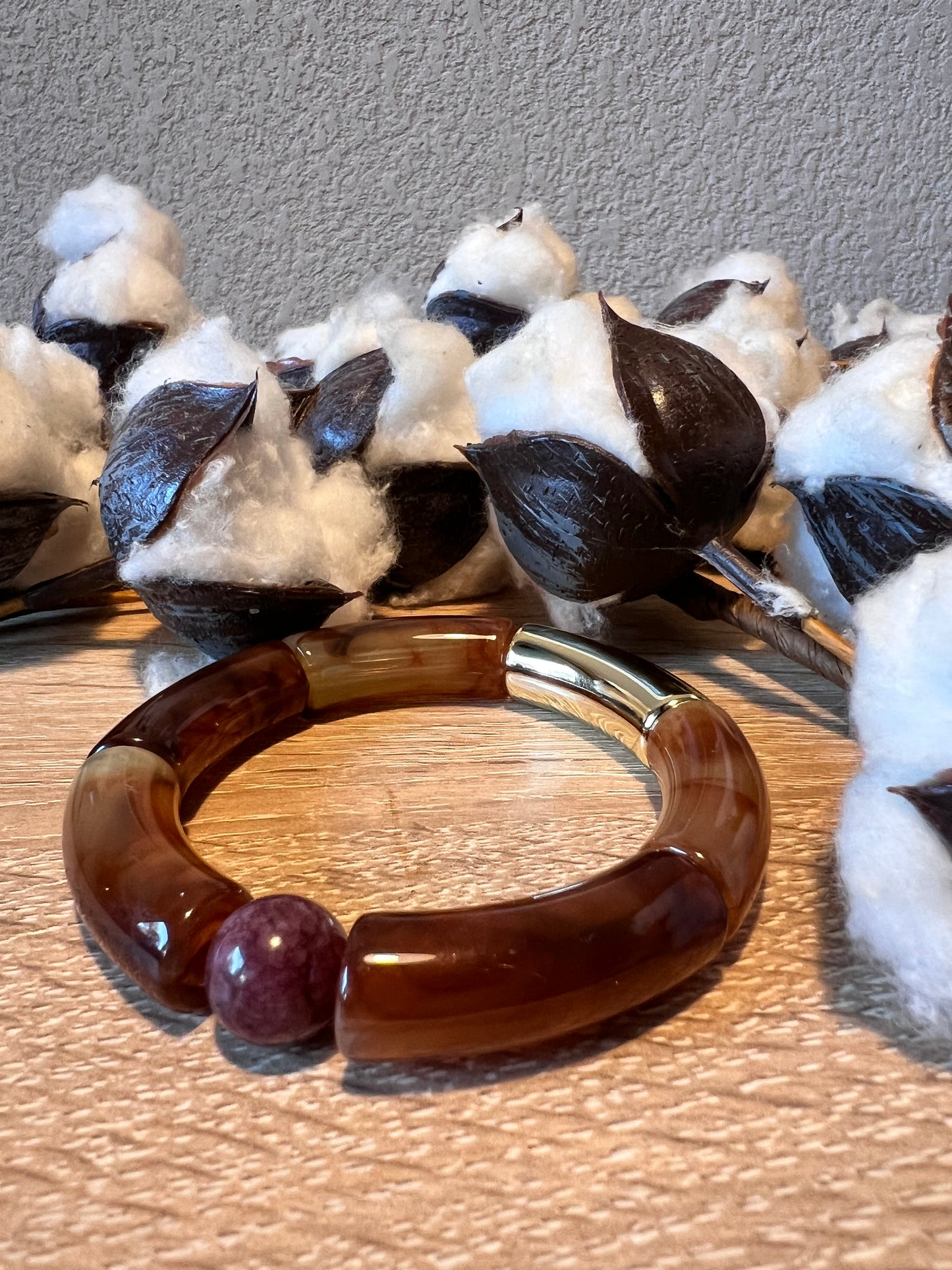 Bracelet acétate • Pierre naturelle