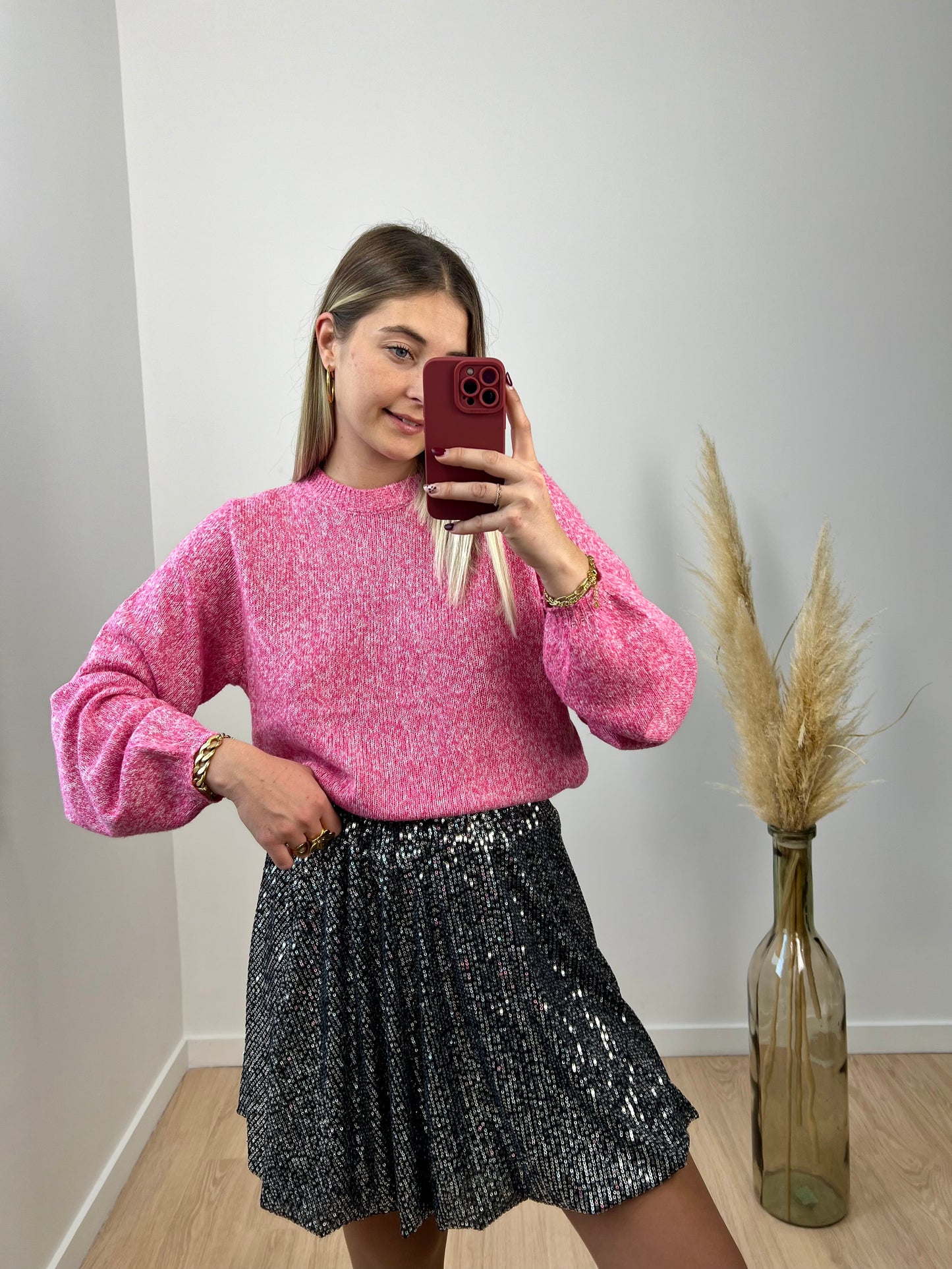 Jupe argentée à sequins • ROMANE