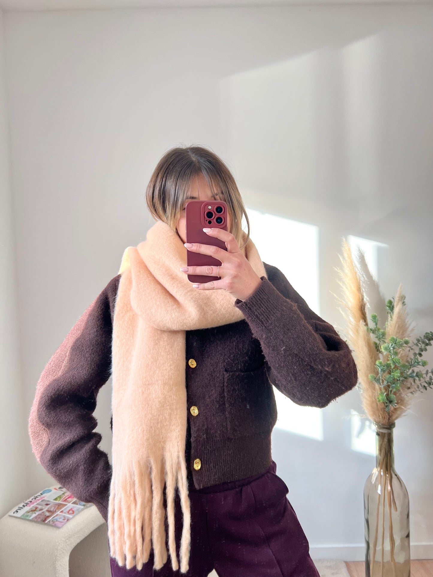 Écharpe beige/rosé • MARLON