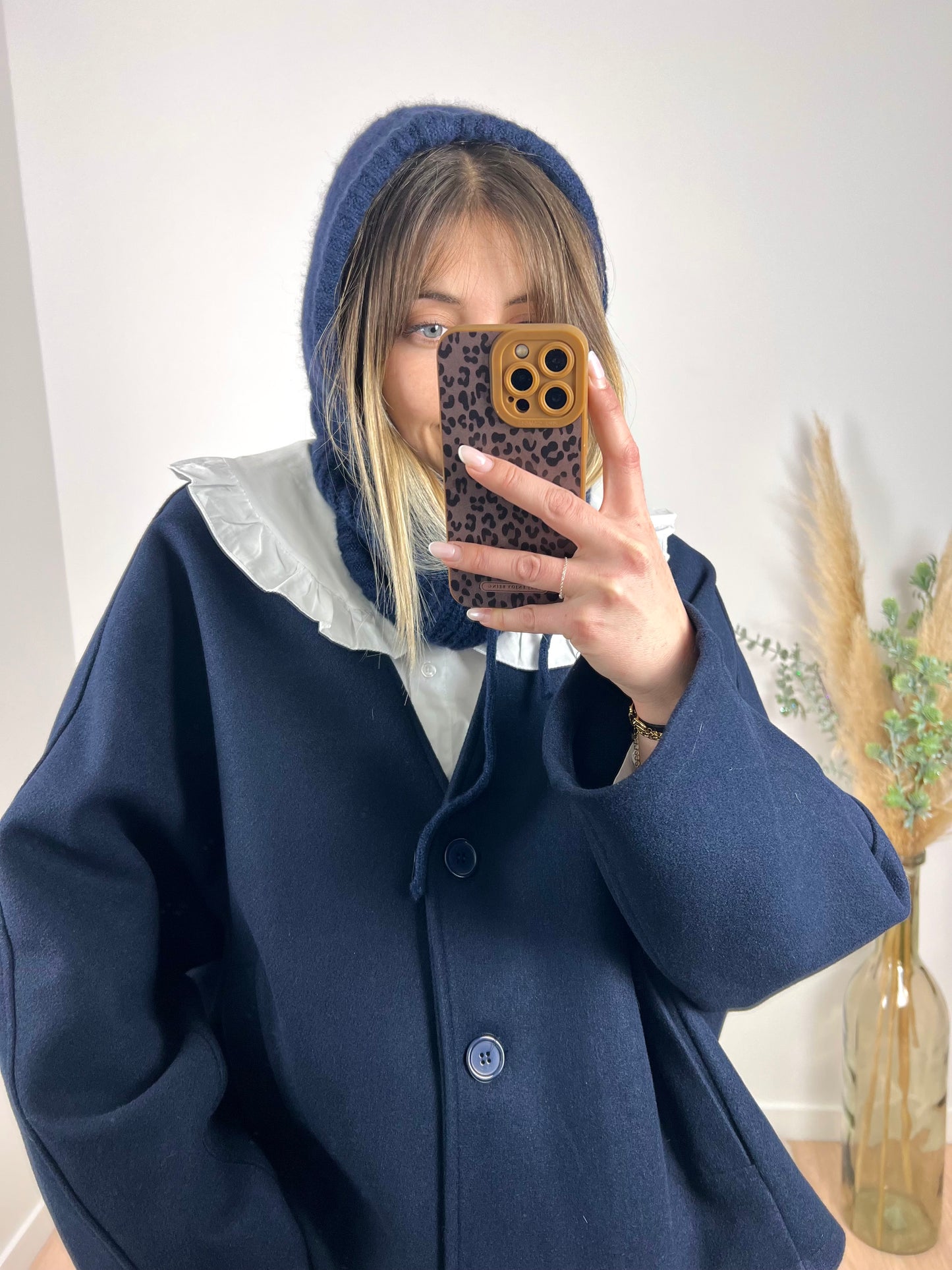 Molly Bleue Marine - Cagoule En Laine