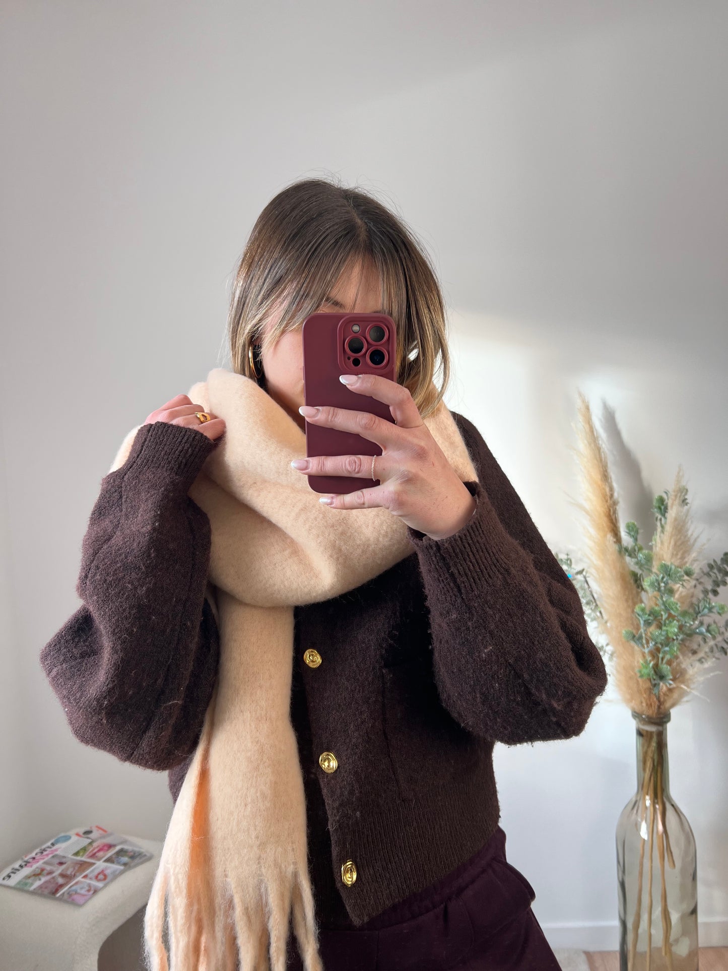Écharpe beige/rosé • MARLON