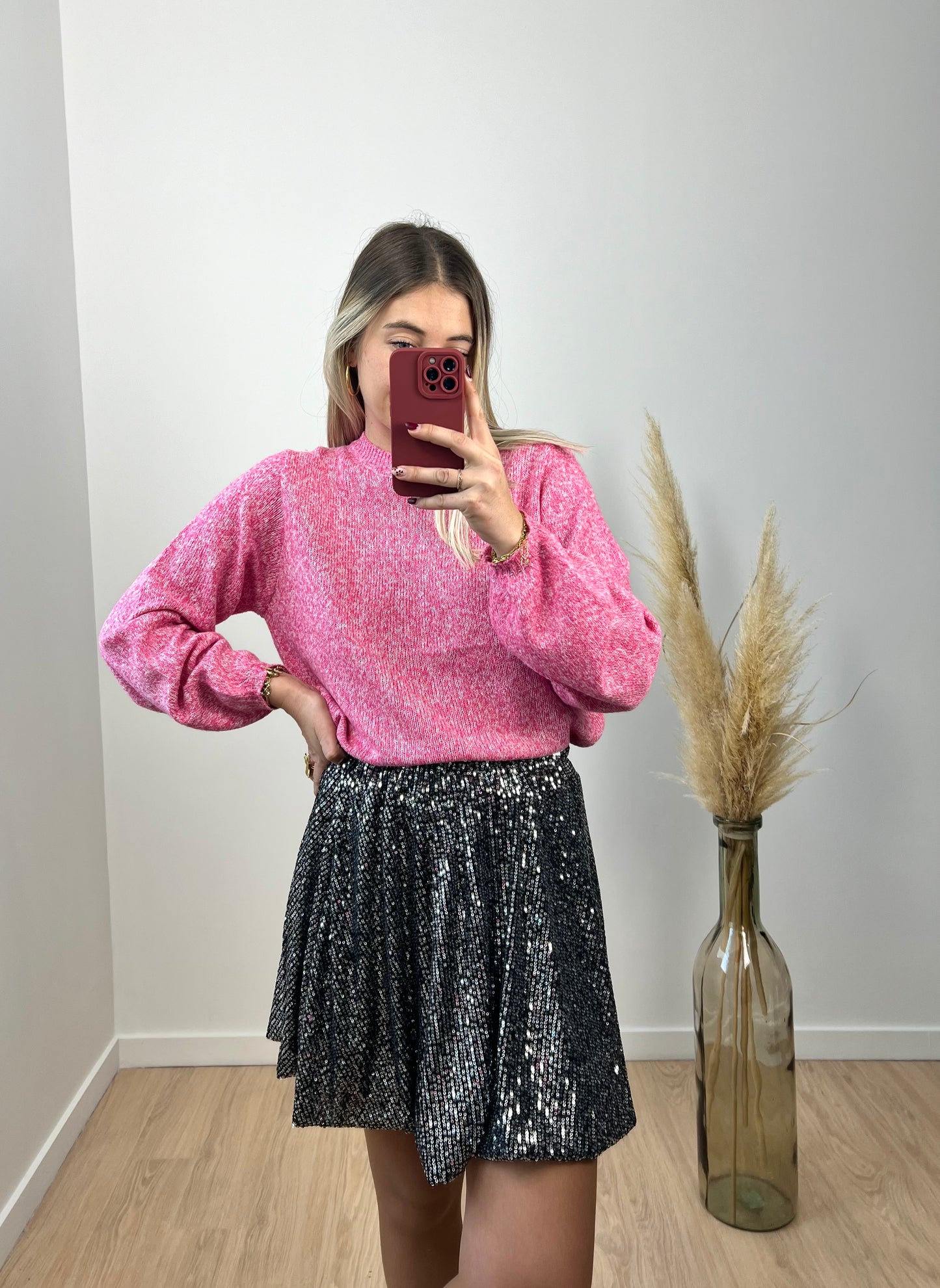 Jupe argentée à sequins • ROMANE