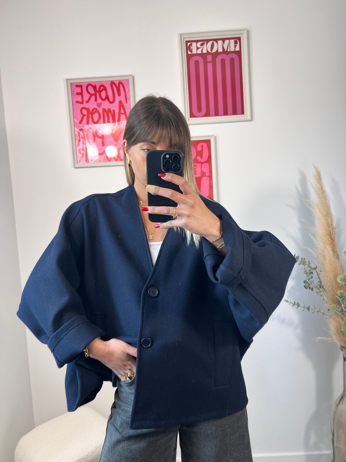 Donna Bleue Marine - Veste Oversize