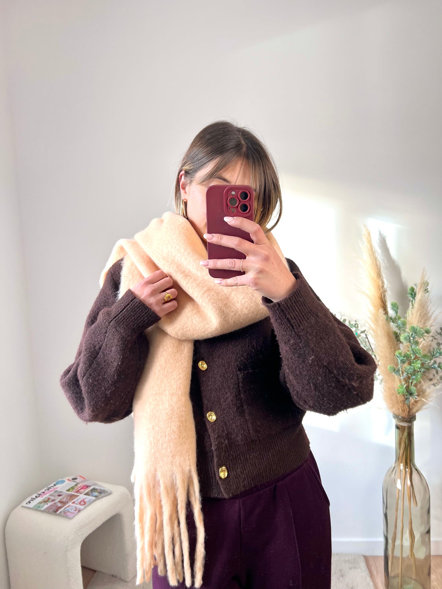Écharpe beige/rosé • MARLON