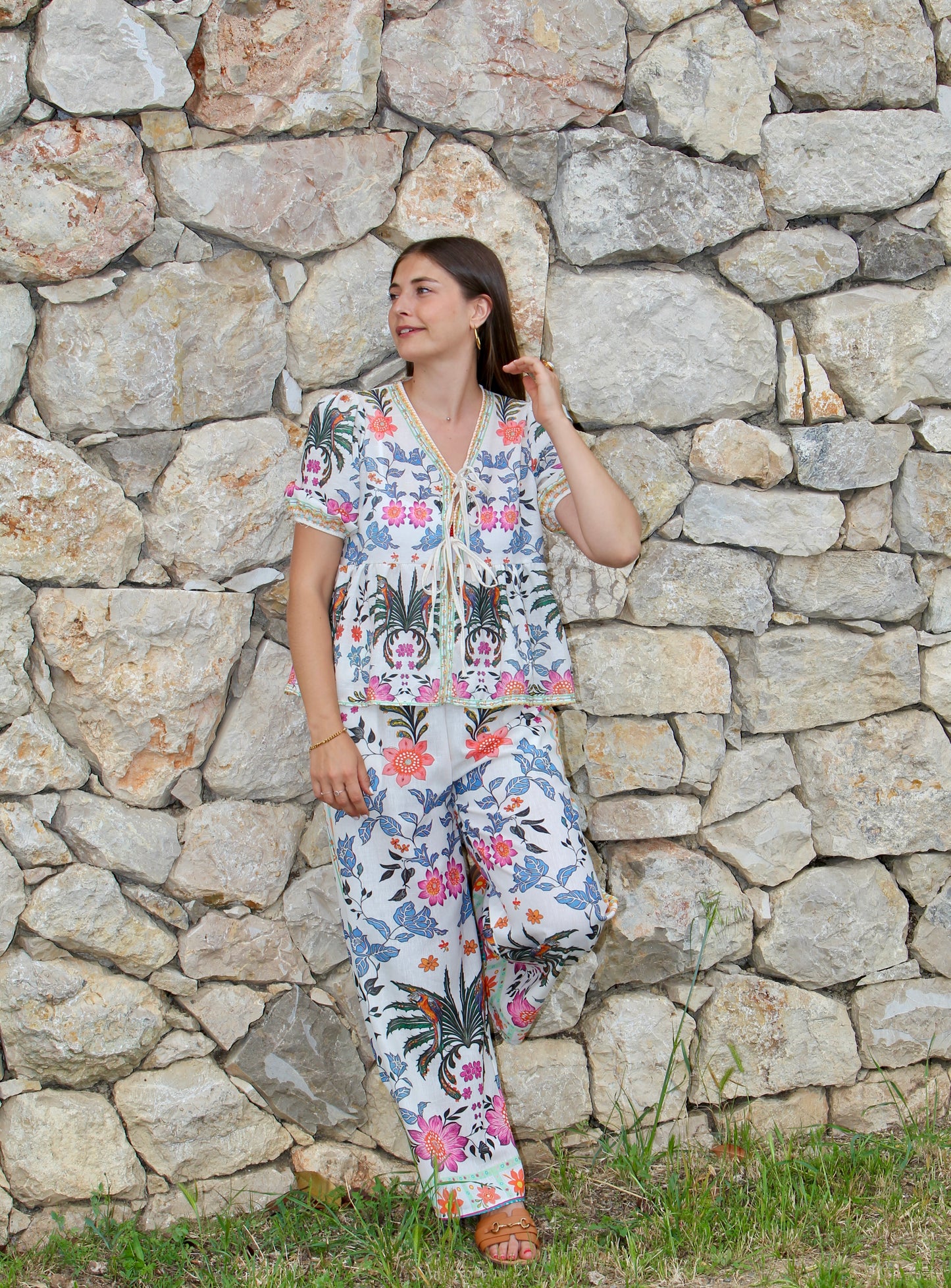 Pantalon CATALINA motifs fleuris