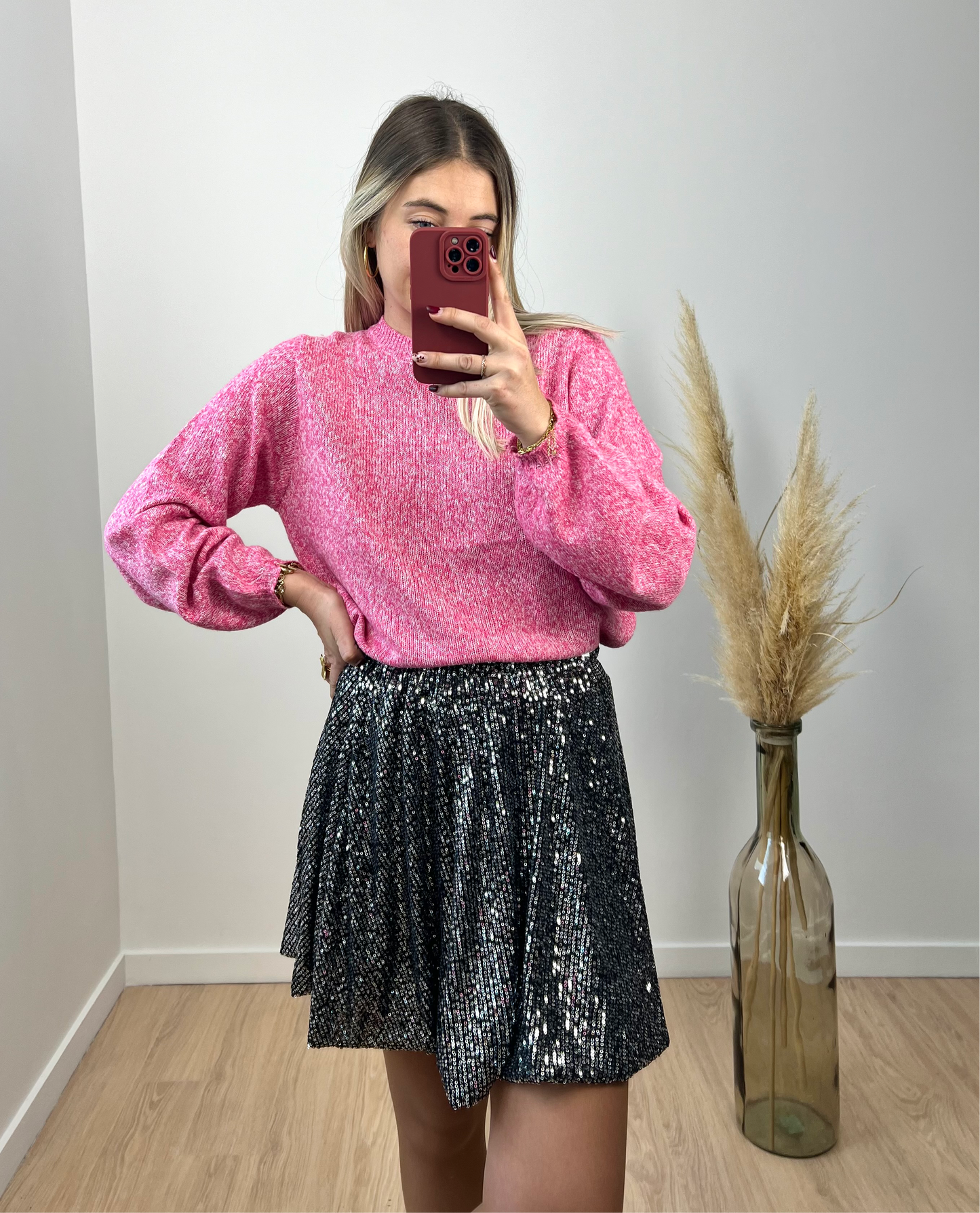 Jupe argentée à sequins • ROMANE