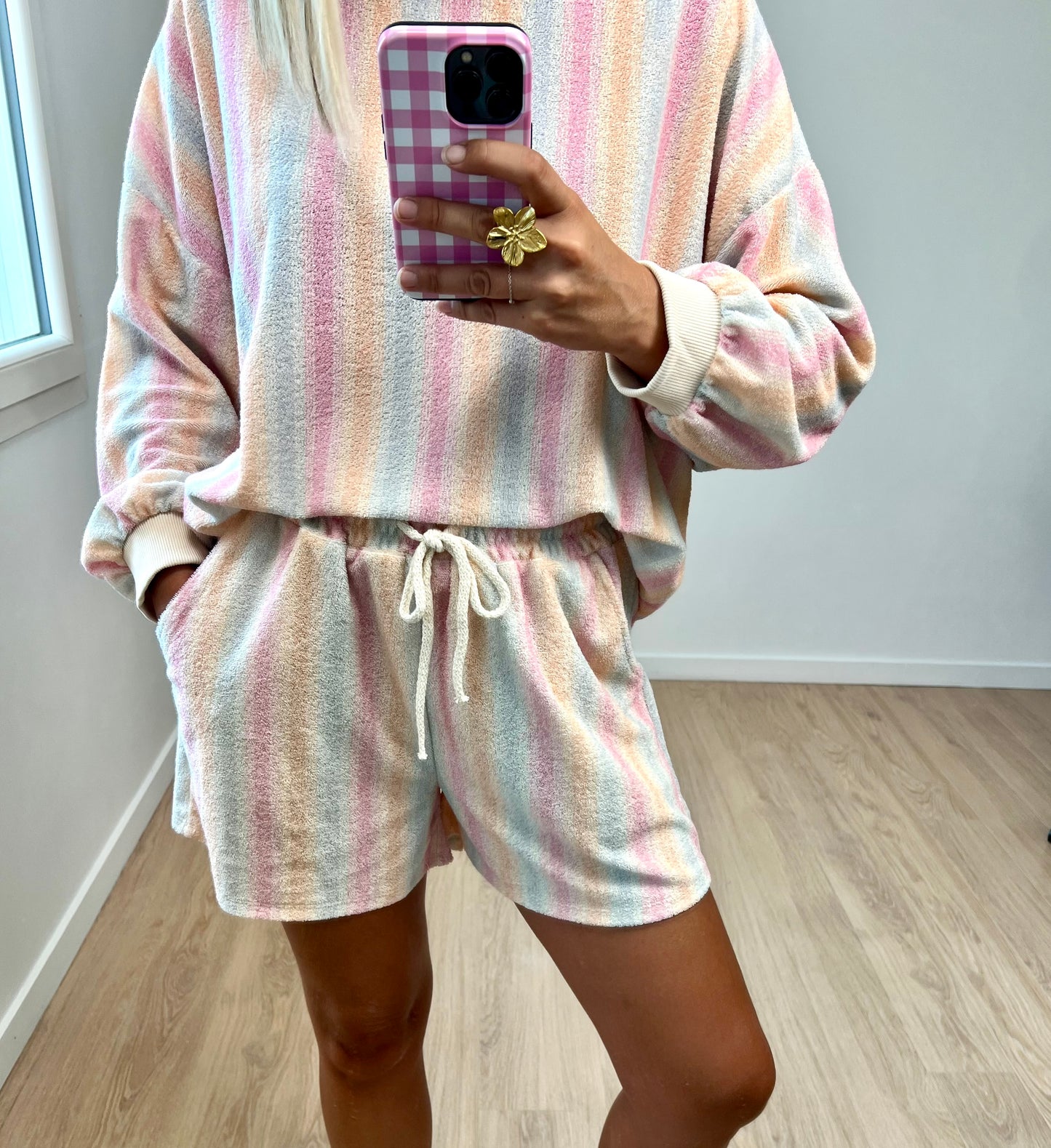 Short MAÉNA tissus éponge