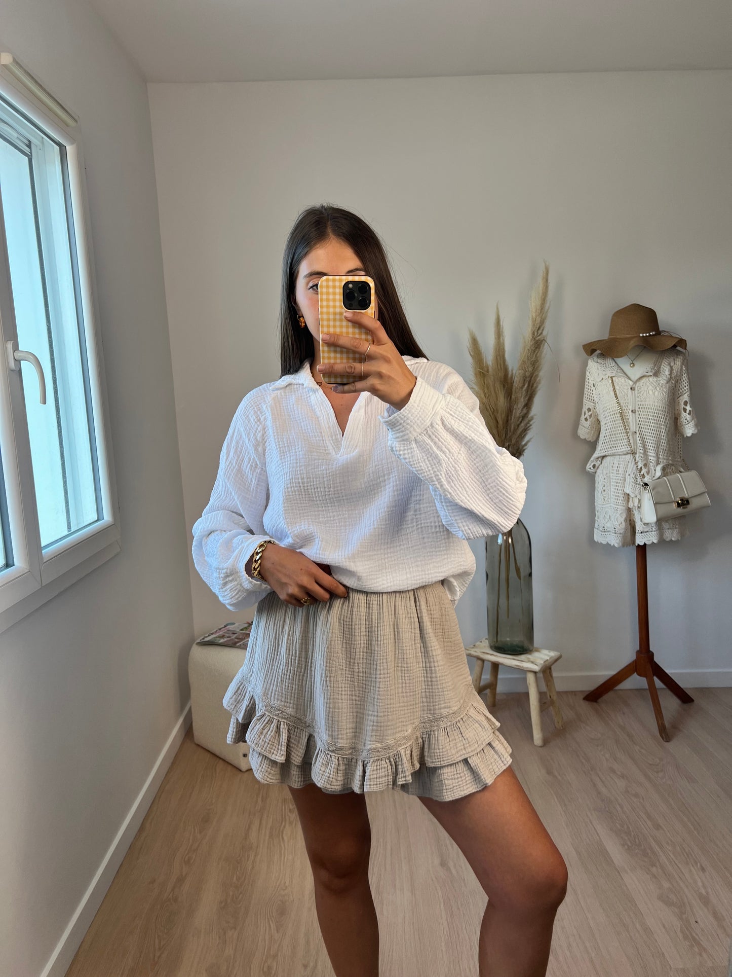 Short MAGDALENA en gaze de coton