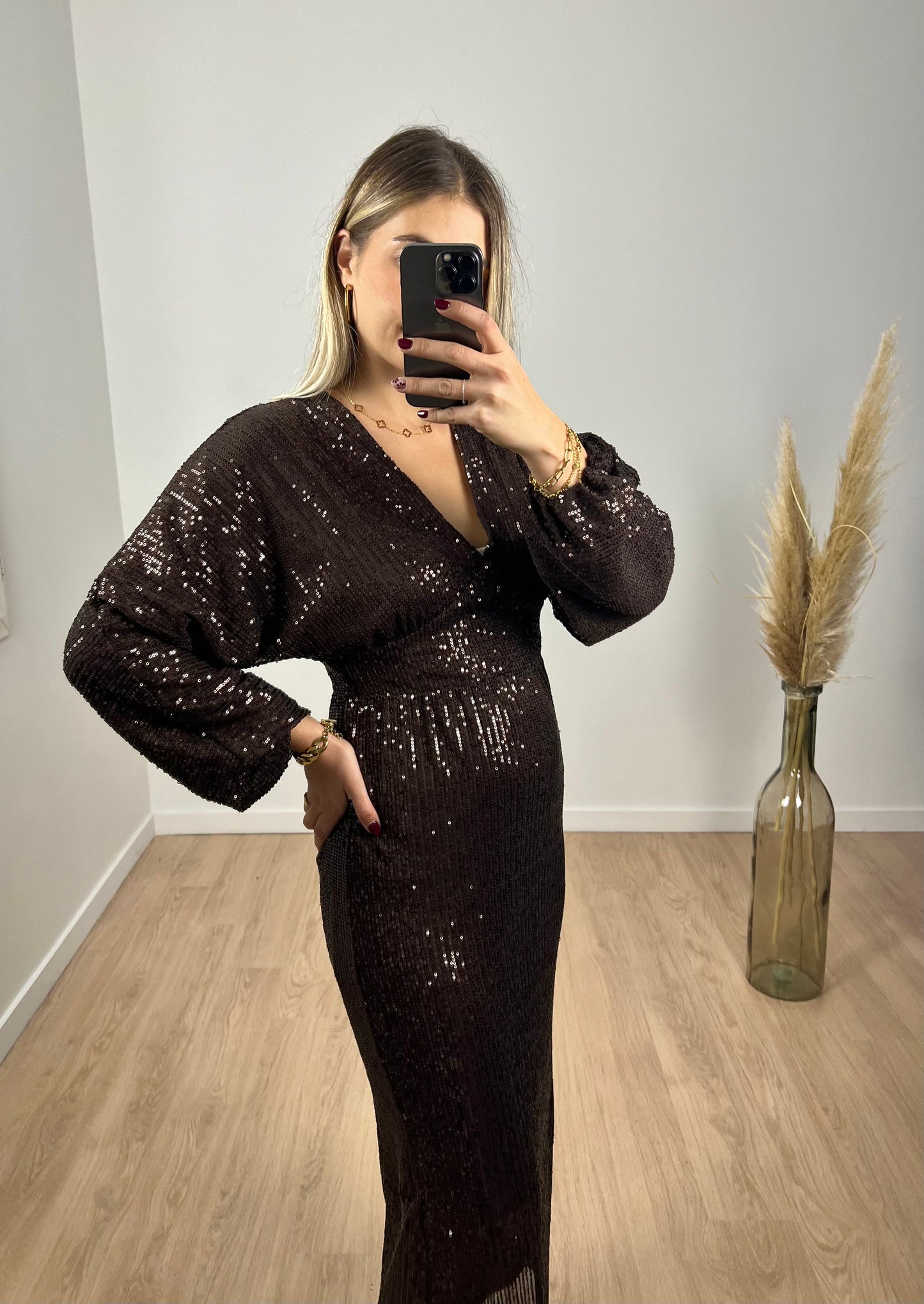 Robe longue sequins • KATE