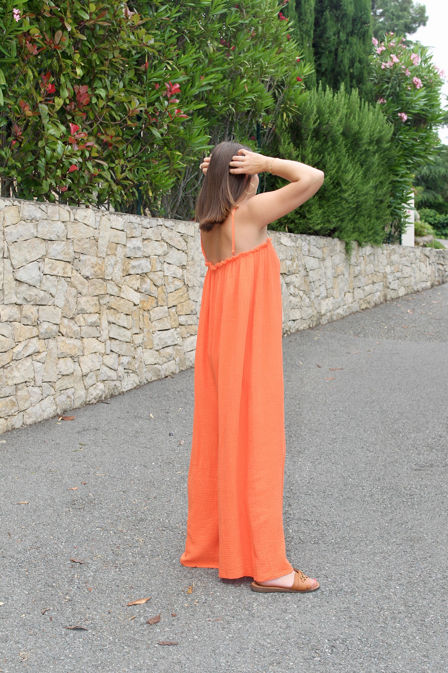 Combinaison ESPERANZA orange gaze de coton