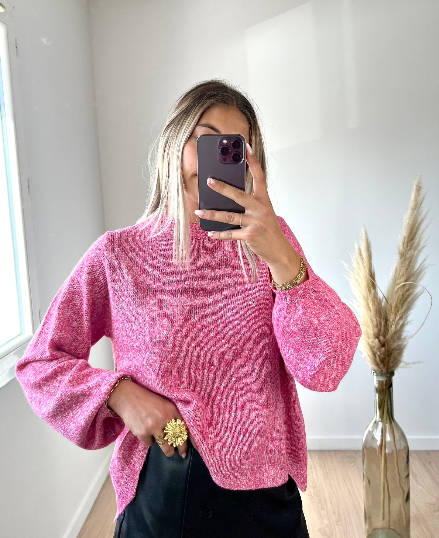 Pull rose dos nu • GLORIA