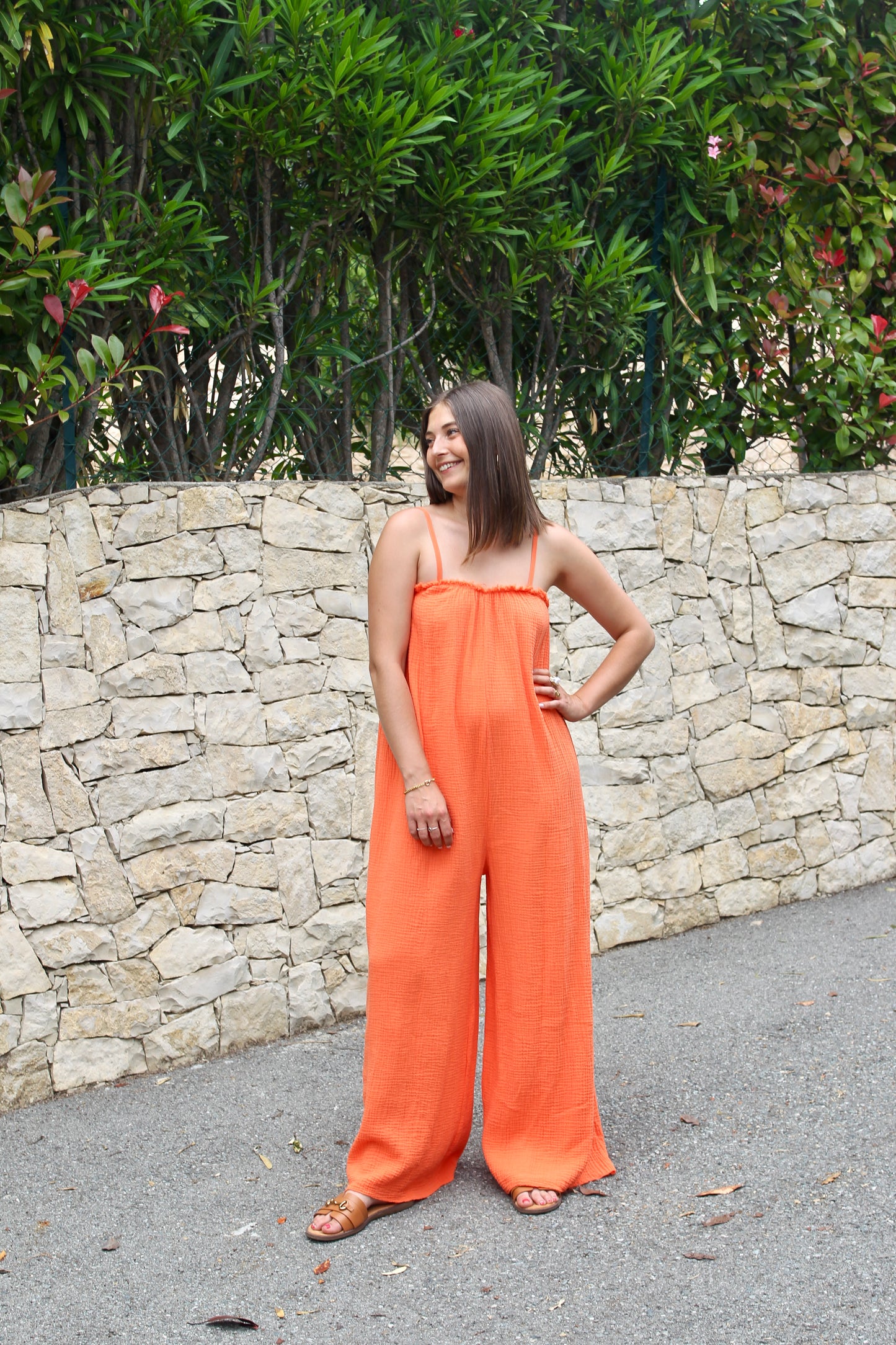 Combinaison ESPERANZA orange gaze de coton