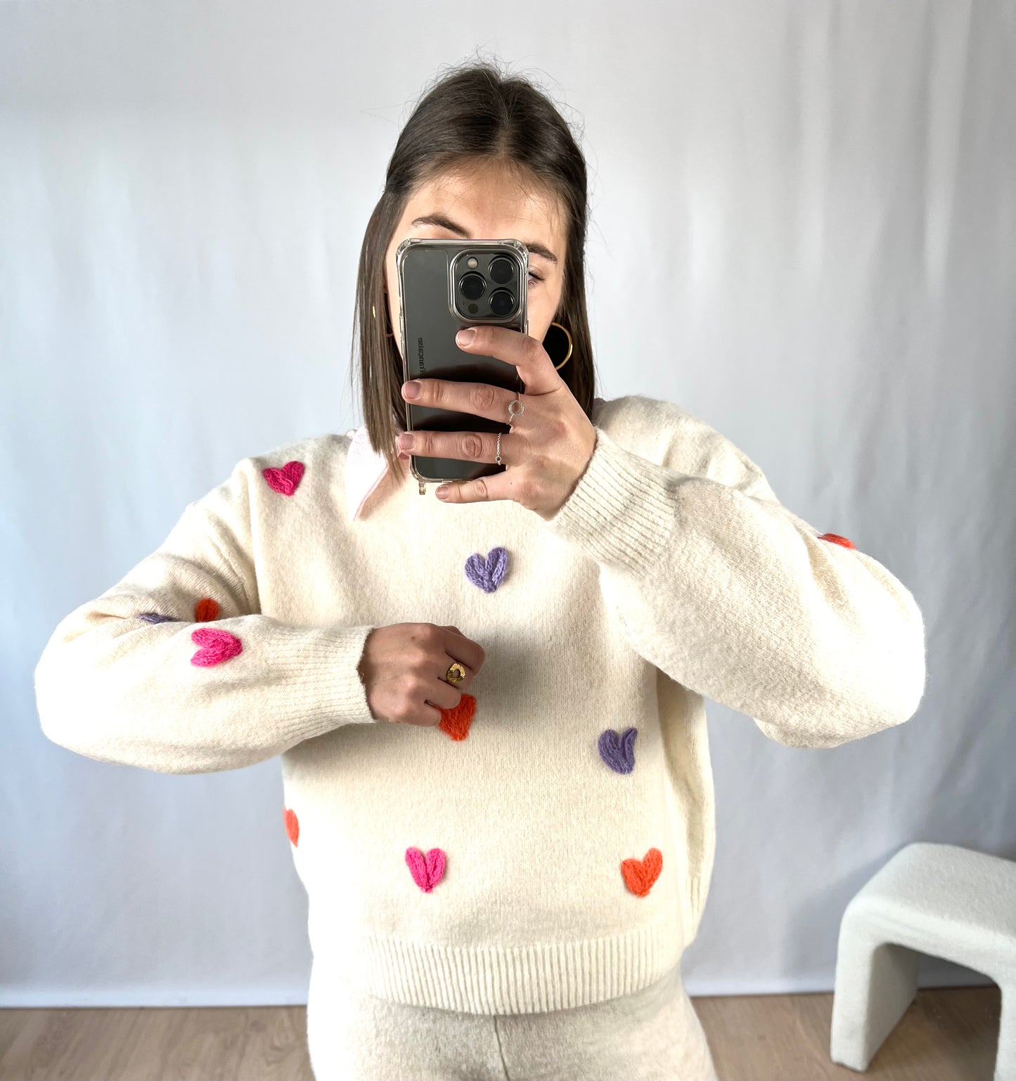 Pull NINA cœurs colorés